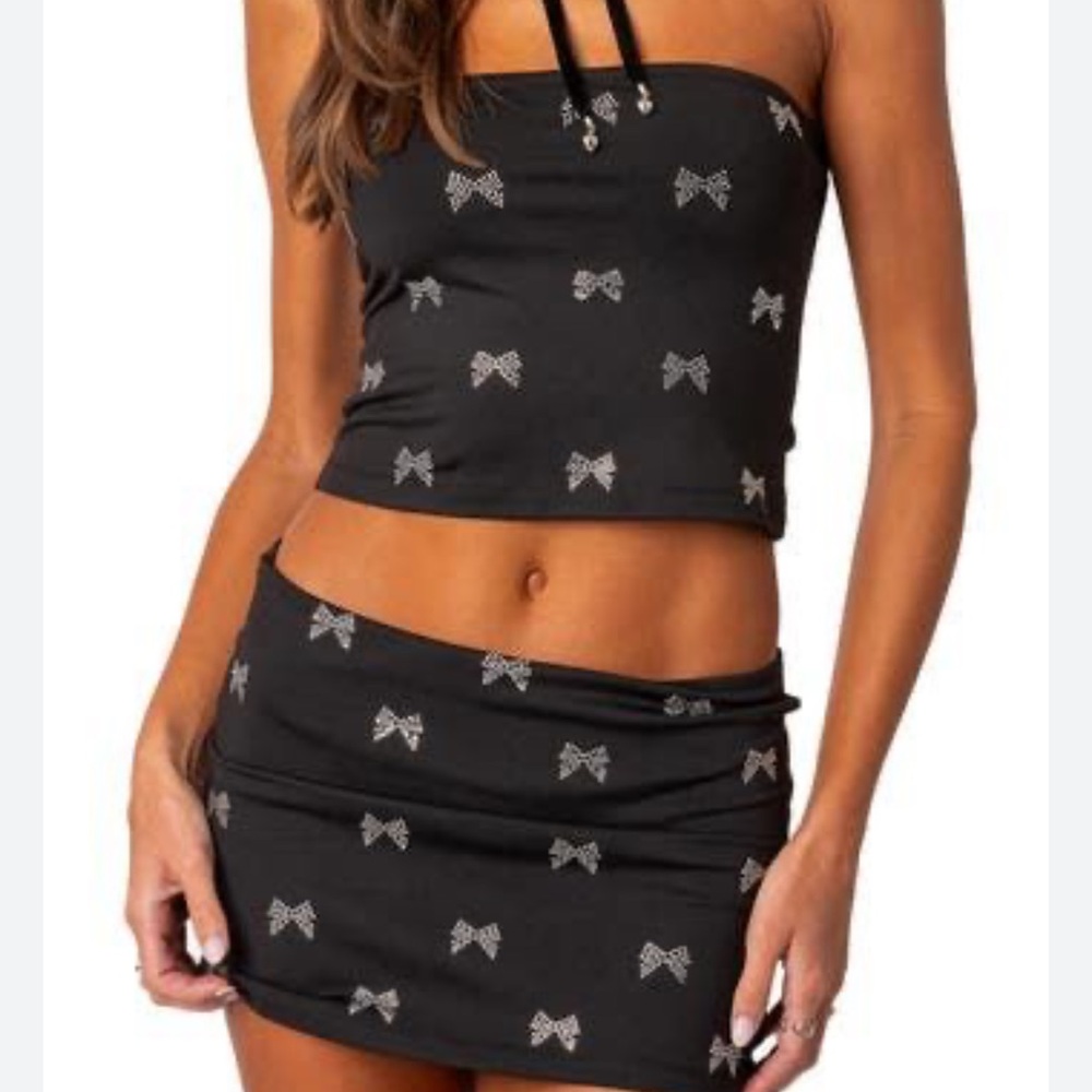 Edikted Black Mini Skirt Set